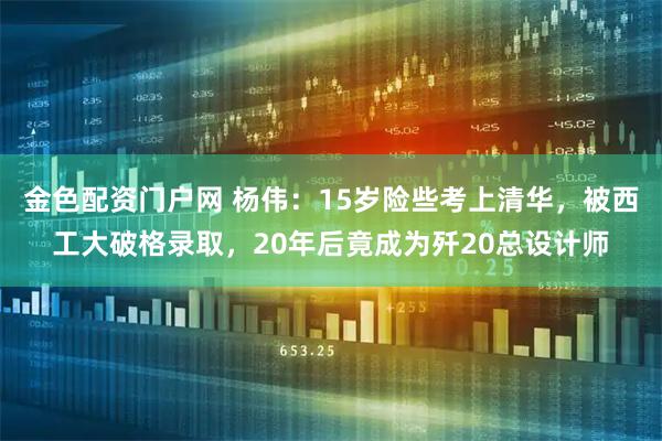 金色配资门户网 杨伟：15岁险些考上清华，被西工大破格录取，20年后竟成为歼20总设计师